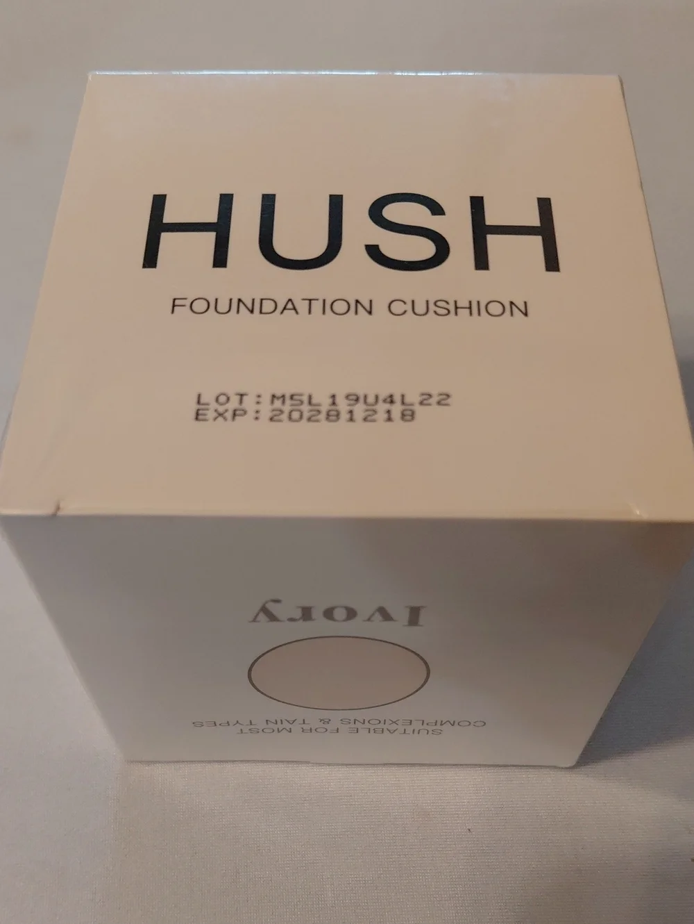 Hush Glow Foundation Cushion Ivory Exp 2028 Factory Sealed Makeup W/ Instruction